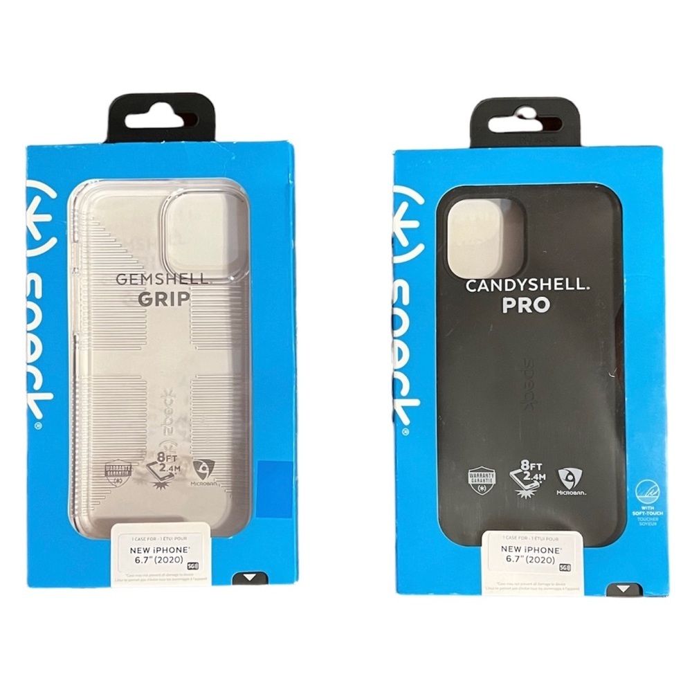 Speck Black CandyShell Pro and Clear GemShell Grip iPhone 12 Pro Max Case